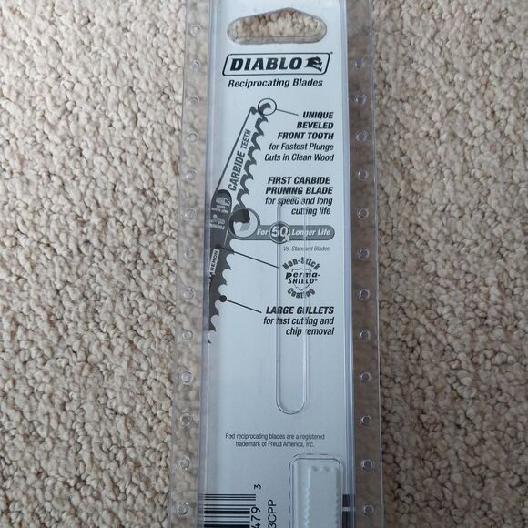 NEW!! DIABLO RECIPROCATING BLADE, PRUNING, CARBIDE-TIPPED, 9-IN., 2-PK. - Picture 3 of 5